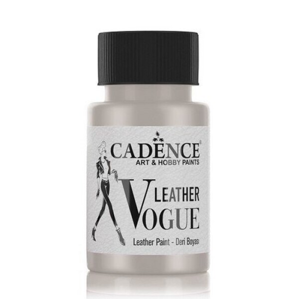 Metalická barva na kůži Cadence Leather Vogue, 50 ml - silver, stříbrná