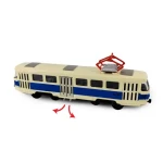 RAPPA 253322 Kovová česká retro tramvaj modrá 16 cm-otevírací dveře