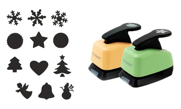 Děrovačka dekorační 16mm - Set D Zima, 24ks, 12 motivů