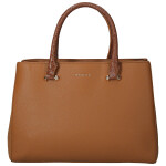 Trendy dámská koženková kabelka do ruky Sonia, hnědá