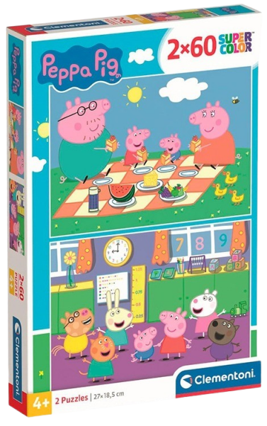 Puzzle 120 dílků Prasátko Peppa piknik 2x60 - Clementoni