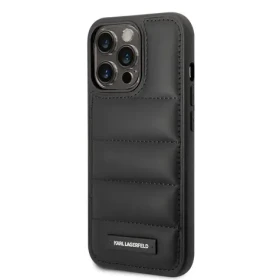Pouzdro Karl Lagerfeld Quilted Puffy Metal Logo iPhone 14 Pro Max černé