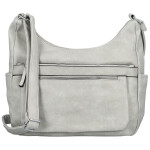 Módní dámská koženková crossbody kabelka Mayra, světle šedá