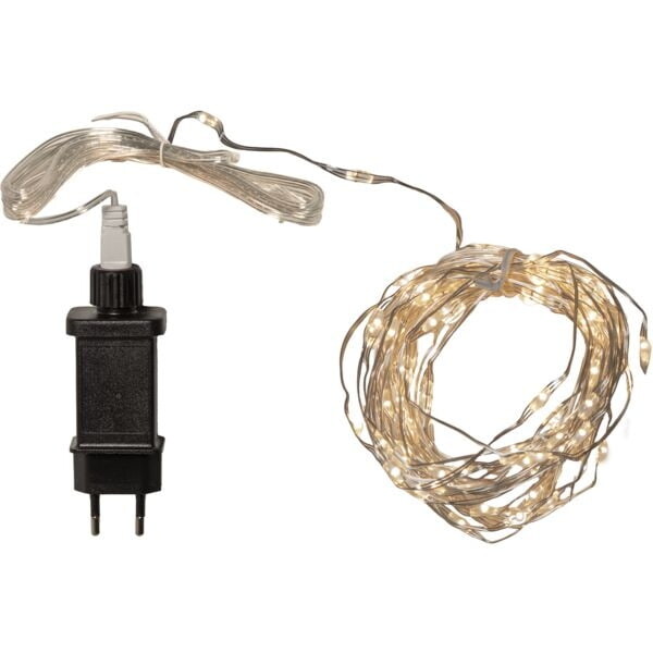 STAR TRADING LED světelný drátek Dew Drop Silver 5 m, stříbrná barva, plast