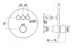 PAFFONI - Compact Box Termostatická baterie pod omítku, pro 3 spotřebiče, nerez CPT019ST