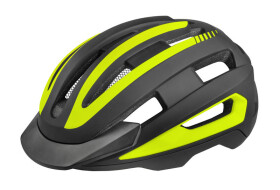 Cyklistická přilba TAKE-OFF, černá/žlutá fluo mat (pro obvod hlavy 58-61 cm)