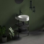 RAVAK - Yard Umývátko, 41x50 cm, bez přepadu, otvor pro baterii, matná bílá XJX0E240001