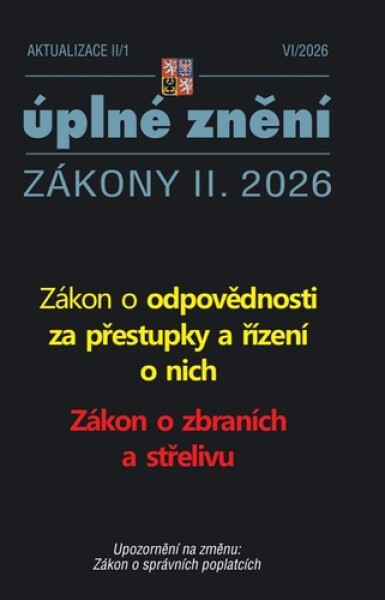 Aktualizace Zákon o odpovědnosti za přestupky a řízení o nich