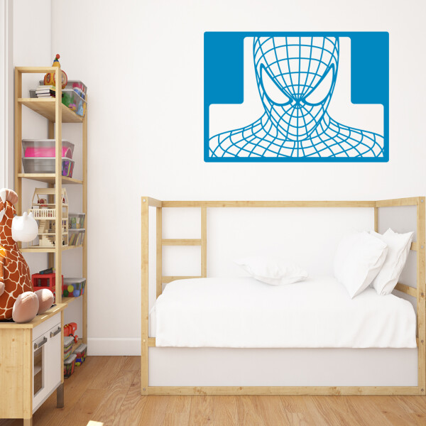 Samolepka Spiderman portrét Barva: modrá, Velikost: 80 x 57 cm