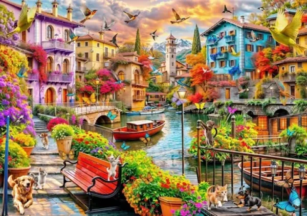 BLUEBIRD Puzzle Vesnička na kanálu