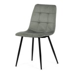 Židle jídelní, zelená látka, čtyřnohá kovová podnož, černý mat