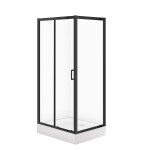CERSANIT - Sada C710: kout ARTECO černý obdélník 100x80x190 + vanička TAKO 100x16 VIR S913-028