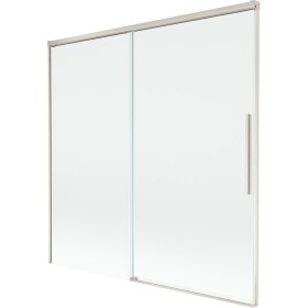 MEXEN/S - Rox vanová zástěna 2-křídlová posuvná 160 x 150, transparent, nikl kartáčovaný 8C9-160-001-97-00
