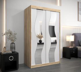 Šatní skříň Abi Se Barva korpusu: Dub Sonoma, Rozměry: 120 cm, Dveře: Bílá