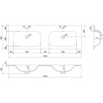 MEXEN - Vela dvojumyvadlo zapuštěné do desky 141 x 46,5, černá mat 25231471D
