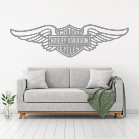 Samolepka Harley Davidson křídla Barva: šedá, Velikost: 60 x 17 cm