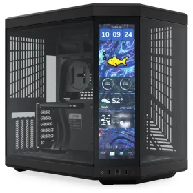 Hyte Y70 Touch Infinite černá / E-ATX / 2x USB-A 3.2 / 1x USB-C 3.2 / průhledná bočnice / Riser kabel / displej (CS-HYTE-Y70TI-BB)