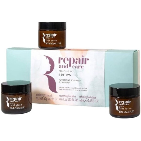 Somerset Toiletry Kosmetická sada s péčí o nohy Repair - set 3 ks, hnědá barva, sklo