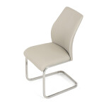 Židle jídelní, krémová ekokůže, pohupová podnož broušený nerez