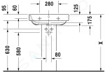 DURAVIT - Happy D.2 Umyvadlo 600x475 mm, s přepadem, s otvorem pro baterii, s WonderGliss, bílá 23166000001