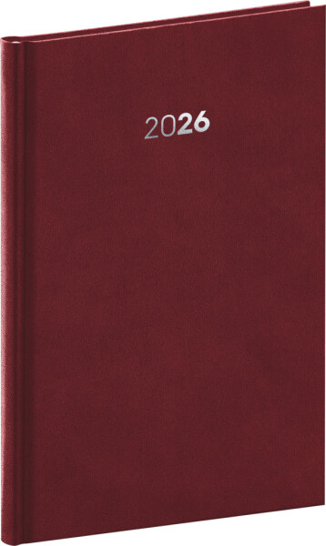 Týdenní diář 2026 NOTIQUE A5 - Balakon bordó, 15 x 21 cm