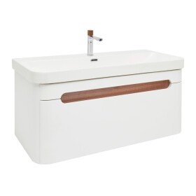 Koupelnová skříňka s umyvadlem a baterií SAT Fusion 97,5x43x45 cm bílá matná mat SATFUSION100WMWBA SATFUSION100WMWBA