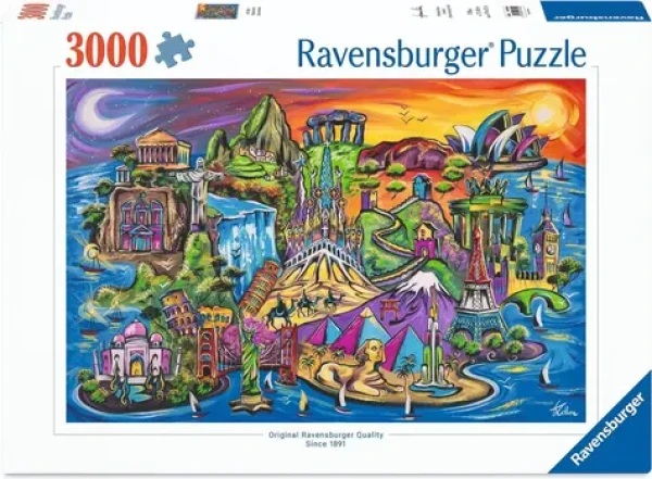 RAVENSBURGER Puzzle Cesta kolem světa