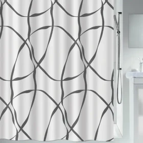Spirella RIBBON sprchový závěs bílá / motiv stuhy / 180 x 200 cm / polyester