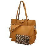 Módní dámský set koženkových kabelek Coveri Elisha, žlutý