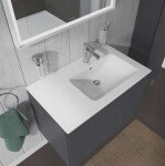 DURAVIT - ME by Starck Asymetrické umyvadlo 83x49 cm, 1 otvor pro baterii vpravo, s WonderGliss, bílá 23468300001