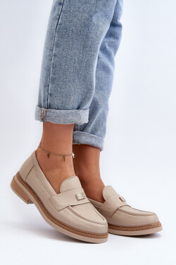 Zazoo 20165 Dámské kožené mokasíny béžové 41