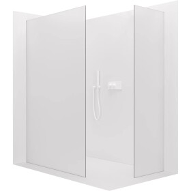 CERANO Sprchová zástěna Walk-in Crystal T L/P - 8 mm - bezvzpěrový systém - bílá matná, mléčné sklo - 110x60x200 cm
