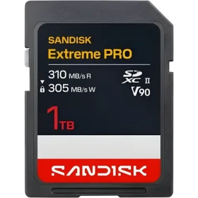 SanDisk Extreme PRO SDXC 1TB / Paměťová karta / UHS-II V90 / čtení 310 MB/s / zápis 305 MB/s (SDSDXDE-1T00-GN4IN)