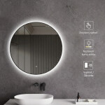 CERANO - Koupelnové LED zrcadlo Velo, kovový rám - černá matná - Ø 60 CER-NT8232H60