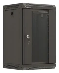 Lanberg WF11 černá / Nástěnná skříň / 10" / 9U / 300x300 mm / skleněné dveře / ploché balení (WF11-3309-10B)