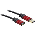 Delock USB 2.0 prodlužovací kabel plochý zahnutý [1x USB 2.0 zástrčka A - 1x USB 2.0 zásuvka A] 1.00 m černá oboustranně zapoji