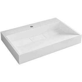 CERANO - Umyvadlo z litého mramoru Vita - nástěnné i na desku - otvor pro baterii - bílá matná - 60x37 CER-8050BD6942