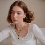 Náušnice s tygřím okem Jacina - autorská kolekce, Zlatá