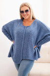Dámský svetr Plus Size s akrylem volného střihu a rukávem 3/4 denimový UNI