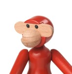 Kay Bojesen Denmark Dřevěná opička Monkey Mini Vintage Red 9,5 cm, červená barva, dřevo