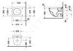 DURAVIT - Starck 3 Závěsné WC, 360x540 mm, s WonderGliss, bílá 22060900001