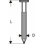 Hřebíky s hlavou tvaru D v pásu SN34DK 75RG - 2,8 mm, 75 mm, verzinkt, gerillt 3000 ks Bosch Accessories 2608200021 Rozm