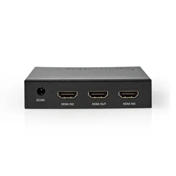 Nedis VSWI34721AT HDMI přepínač 3 vstupy - 2 HDMI + 1 USB-C na 1 výstup / 4K @ 60Hz / 18 Gbps / HDCP 2.2 / hliník (VSWI34721AT)