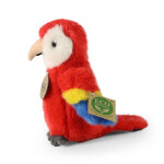 Plyšový pták papoušek červený ara 16 cm, ECO-FRIENDLY
