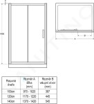 IDEAL STANDARD - Synergy Sprchové dveře posuvné dvoudílné 1370-1420 mm, lesklý hliník/číré sklo L6395EO