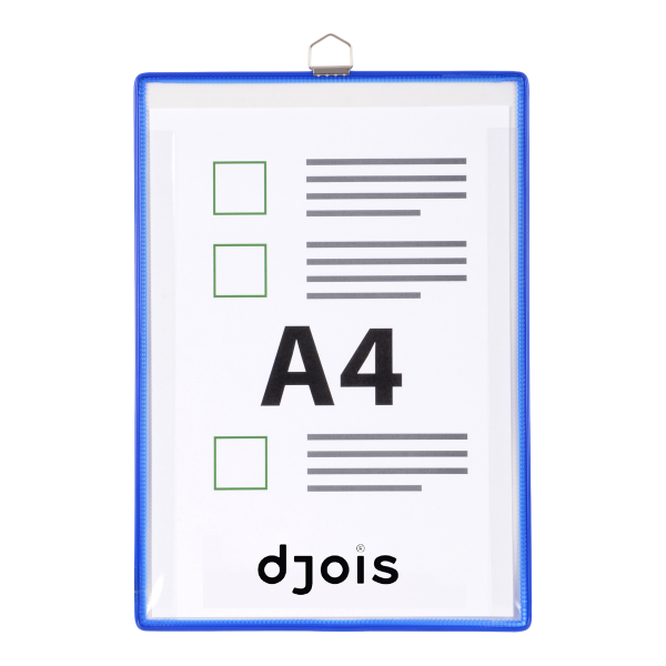 Djois kontrolní rámeček s kapsou a očkem, A4, otevřený shora, modrý, 5 ks