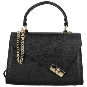 Elegantní dámská kožená kabelka do ruky Armina, černá