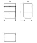 COMAD - Skříňka pod umyvadlo 60cm 2 dvířka BALI bílá 5907611647462