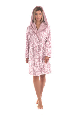 Flora krátký s kapucí S Mauve Mist XXL s kapucí 3/4 délka flannel fleece 100% polyester zahřátí/hřejivé Mauve mist vzor