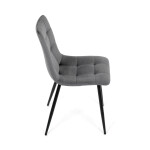 Jídelní židle, šedá, sametová látka, DCL-X7015 GREY2